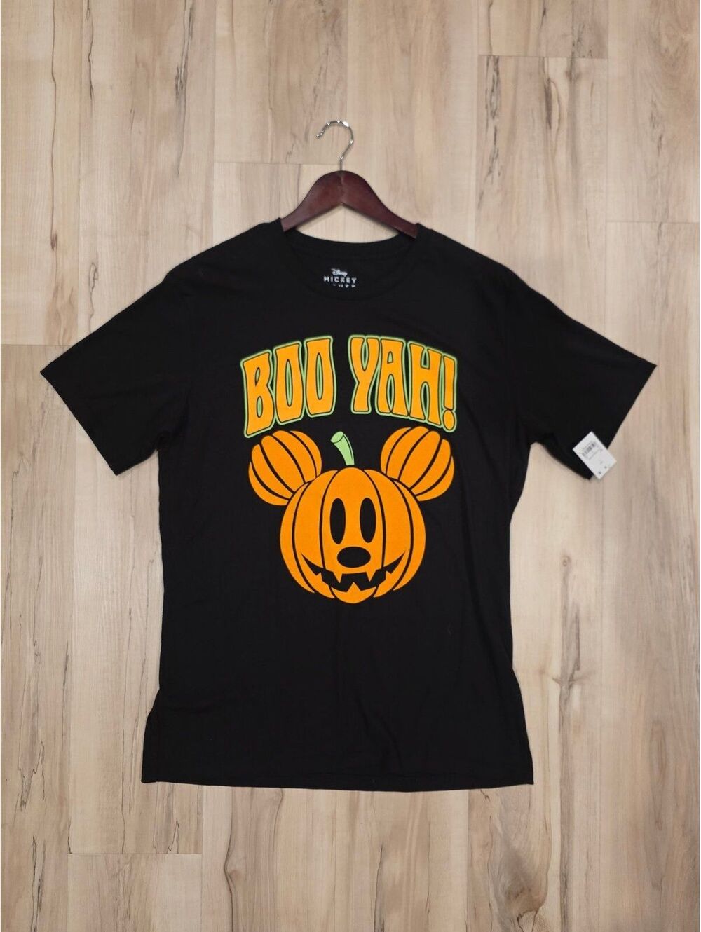 Disney Mickey Mouse Boo Yah! Halloween Pumpkin T-Shirt Large